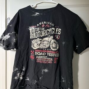 SHEIN Black and White Graphic Motorcycle Tee